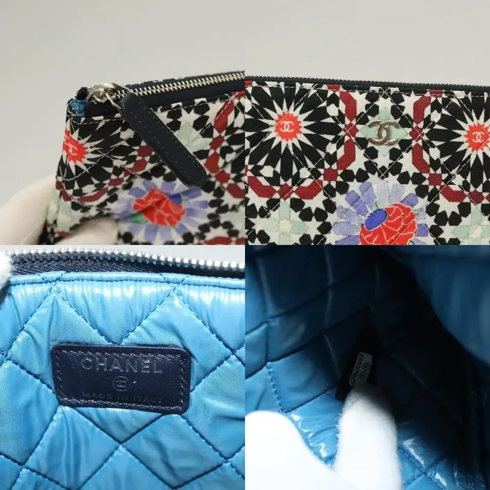 Chanel Matelasse Nylon CC Logo Pouch Multicolor